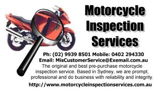 Motorcycle Inspections Service Sydney The Original Best Motorbike Inspection